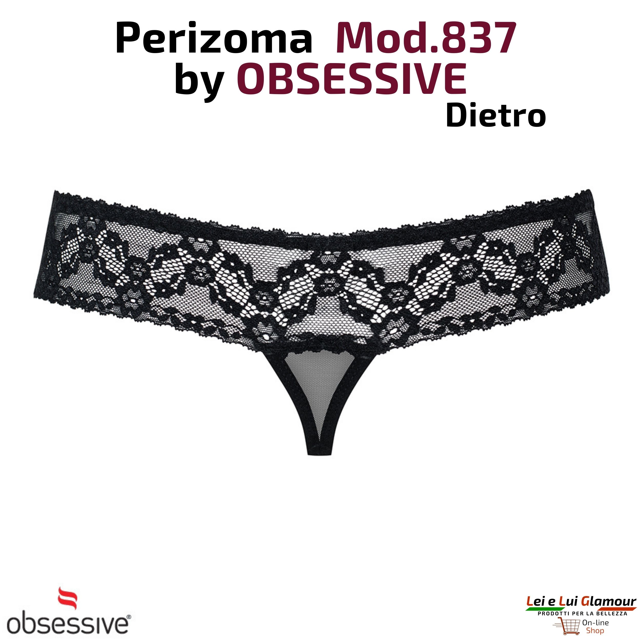 (image for) Perizoma in pizzo e tulle aperto all’inguine – modello 837 by OBSESSIVE