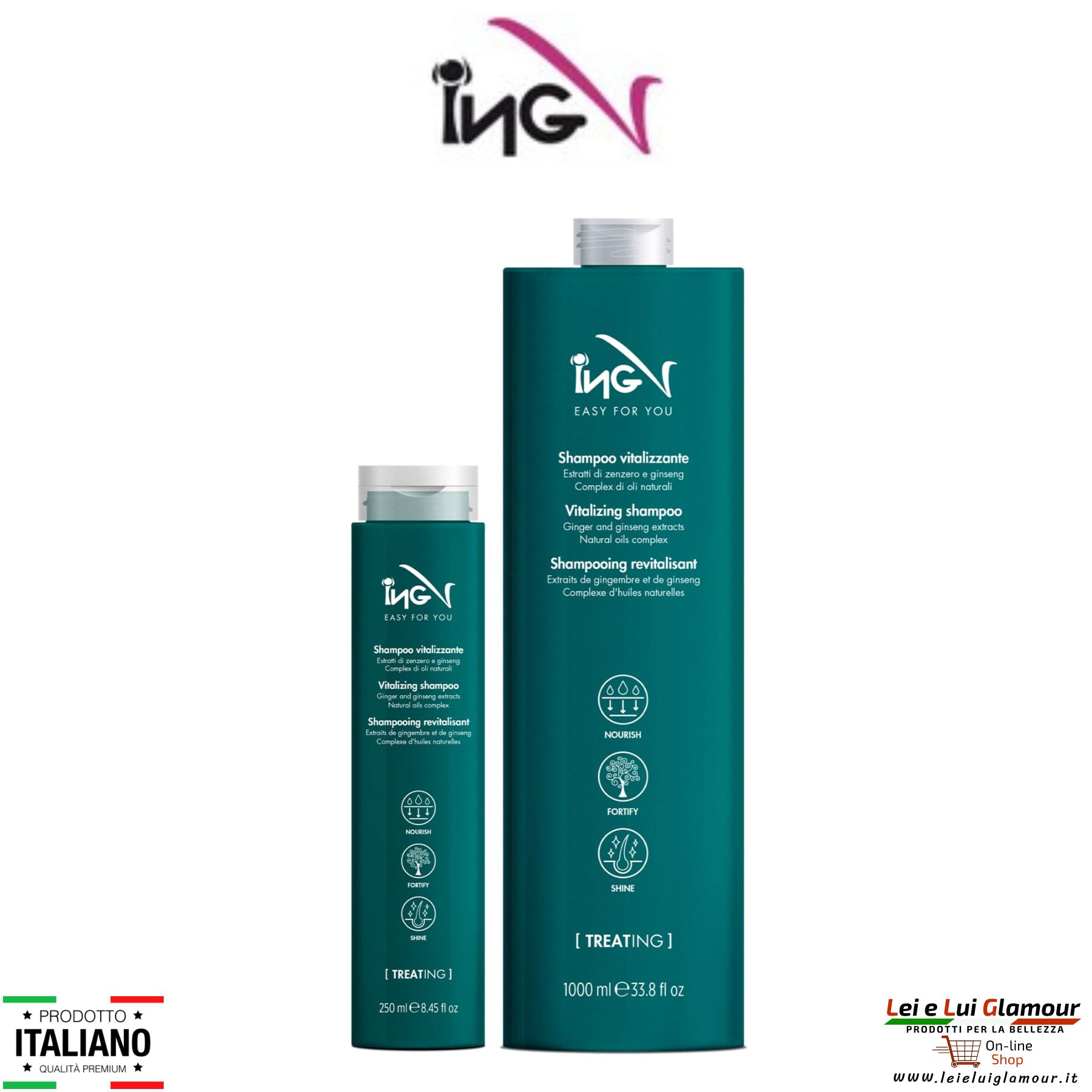 Shampoo vitalizzante stimolatore della ricrescita ING - mod.32a-rig13-id.48932-LeLG Shampoo vitalizzante stimolatore della ricrescita - ING - immagine 1