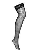 Jagueria elegante autoreggente a rete nera misura Curvy by Obsessive - immagine 5