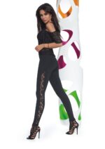 Leggings in maglia con inserto in pizzo - MELOE by BAS BLEU