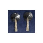 Copricapezzoli in paillettes neri con pendenti dorati by CHILIROSE