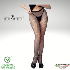 Collant a Rete Neri con Strass by Chilirose Lingerie