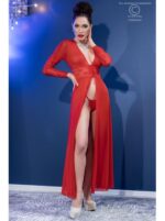 Vestaglia rossa in tulle e pizzo con perizoma | Chilirose - immagine 5